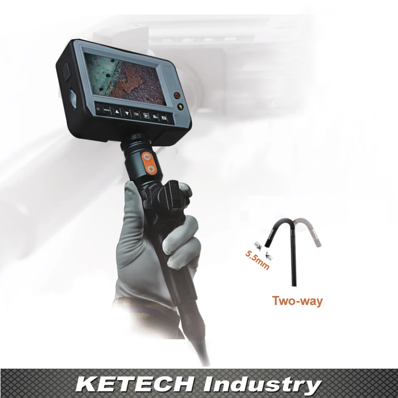 

DR4555T OD 5.5mm Two-way Industrial Endoscope Video Borescope 4.3" LCD Inspection Camera Endoscope USB SD Card
