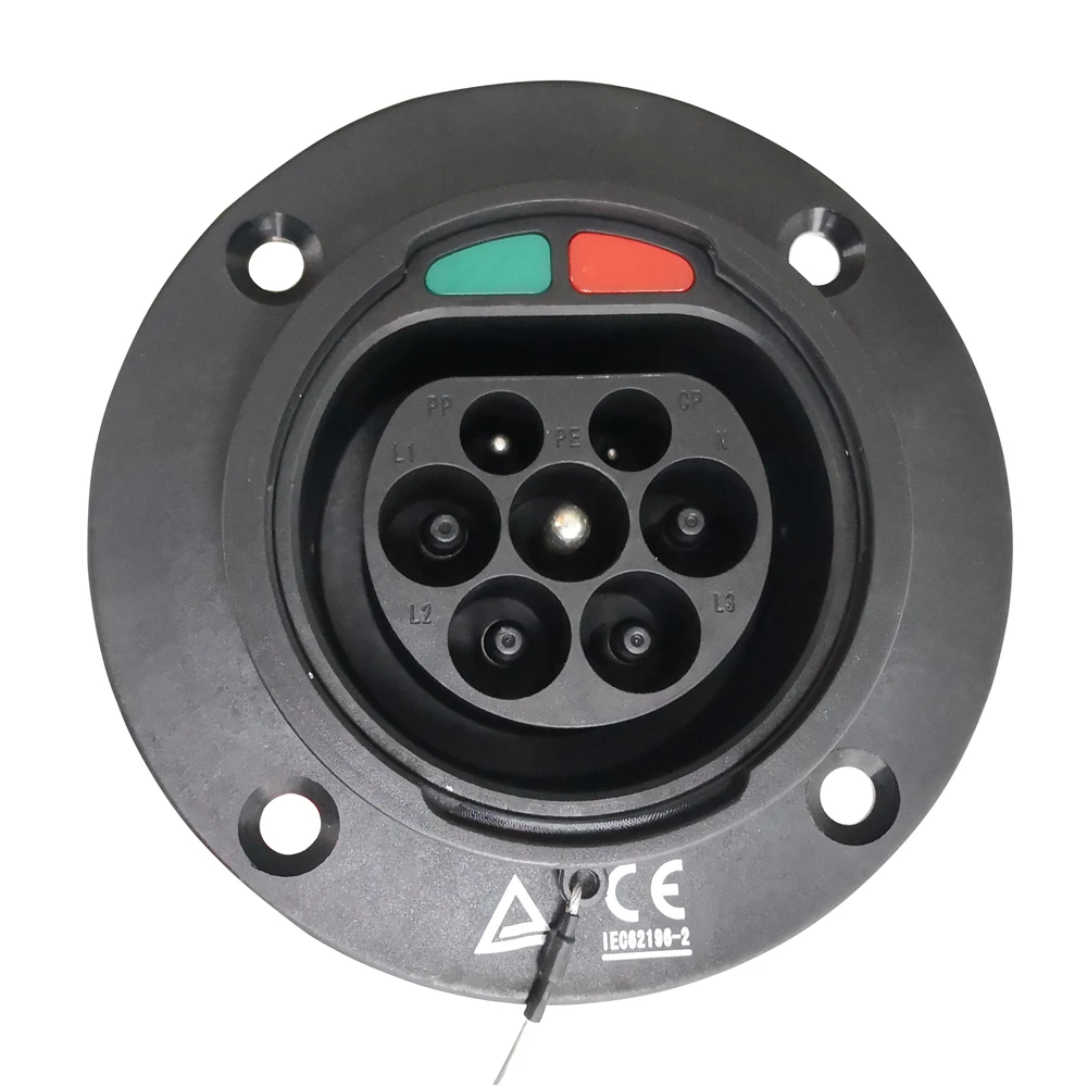 Tomada de Entrada com Cabos de Cabo Lateral do Carro ev tipo 2 Evse Carro Elétrico Vehicl 1.64ft Padrão Europeu Iec 62196 Tomada Masculino 16a 32a 10 tipo 2 tomada de entrada com cabos