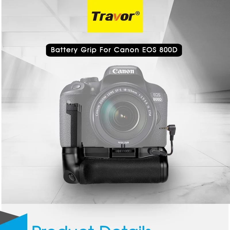 Travor Вертикальная Батарейная ручка держатель для Canon EOS 800D/Rebel T7i/77D/Kiss X9i DSLR камера работает с одним или двумя LP-E17 батареей