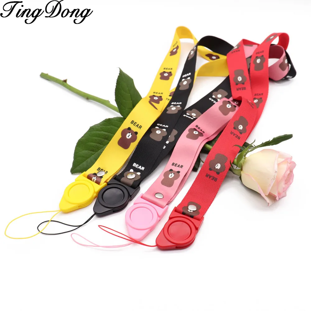 

1PCS Multi-function Mobile Phone Bear Straps Rope Tags Strap Neck Lanyards for keys ID Card Pass Gym Hang Rope Lariat