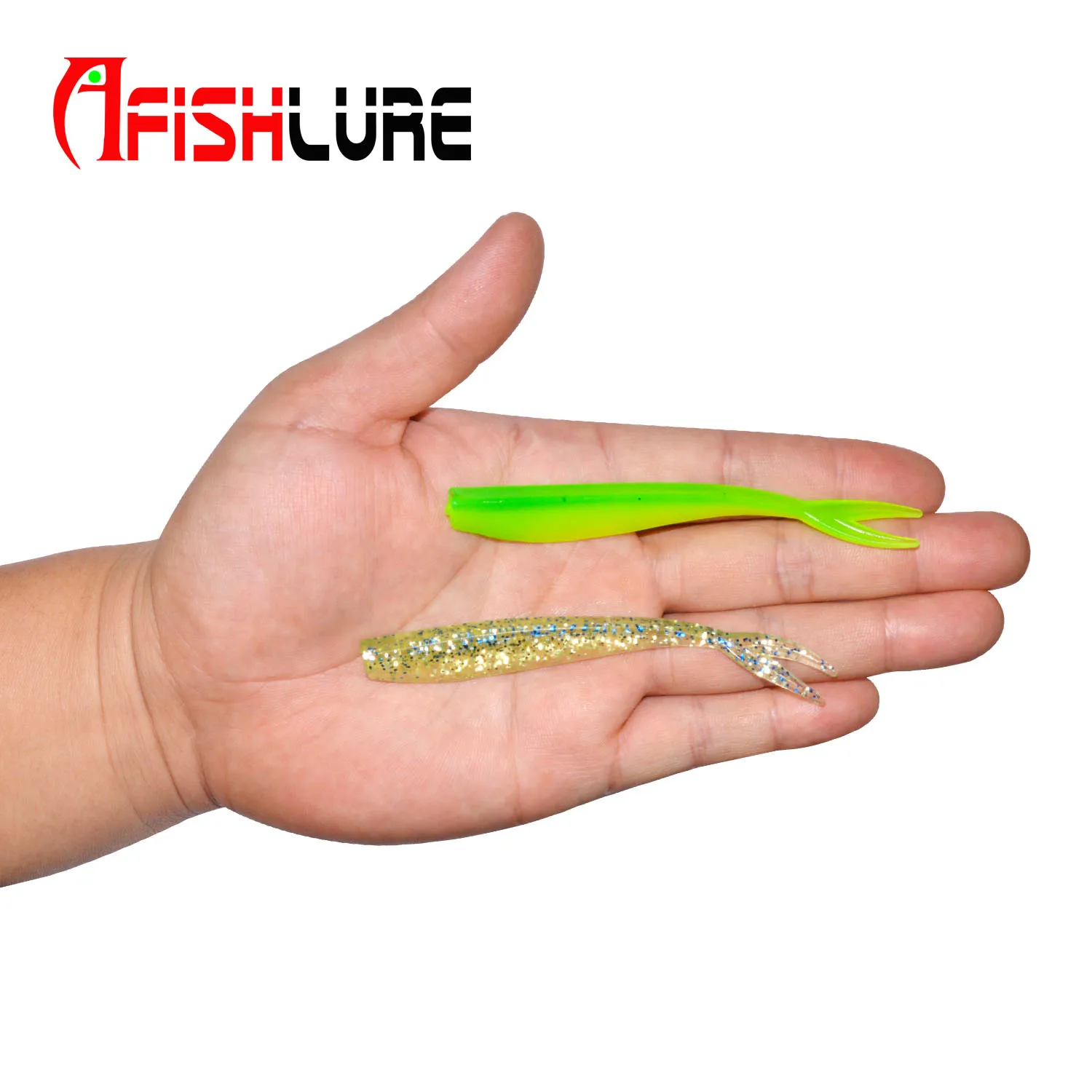 70mm Double Color Soft Plastic Fishing Lures Wholesale Fork Tail Shad