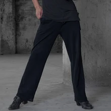 Мужские штаны для латинских танцев обвязка для взрослых широкие брюки для танцев современное бальное ча танцевальная одежда для тренировок DWY1502