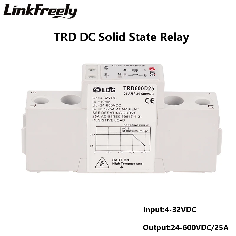 

TRD600D25 10pcs 25A 600VDC Smart Auto Trigger Solid State Relay Bank DC DC Input 5V 12V 24V Electronic Voltage Relay Module+Mini