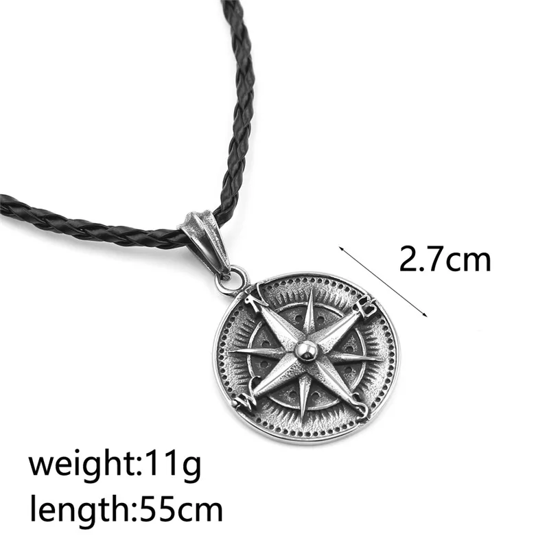 انخفاض الشحن Vegvisir البوصلة رونيك تاليسمان مجوهرات قلادة الشمال تميمة اساطير قلادة مصنع مباشرة بالجملة