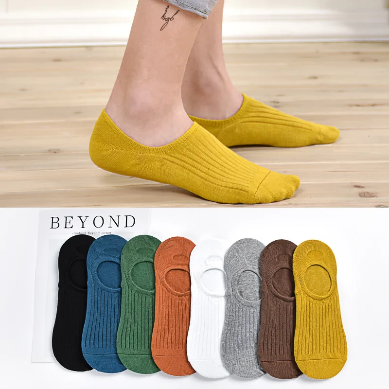 

Men's All Cotton Pinstripe Socks Silicone Slip-proof Invisible Socks Japanese Style Socks Men Fashions