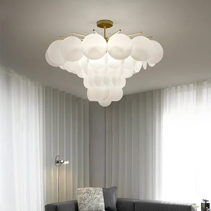 

LED Modern Pendant Lights European White Gold Hanging Pendant Lamps Home Indoor Lighting Fixture Nordic Art Droplight D65cm/86cm