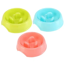 Питомец медленно кормушка анти-чаша еда и вода лабиринт контейнер для щенка для предотвращения ожирения конфеты цвета противоскользящая миска