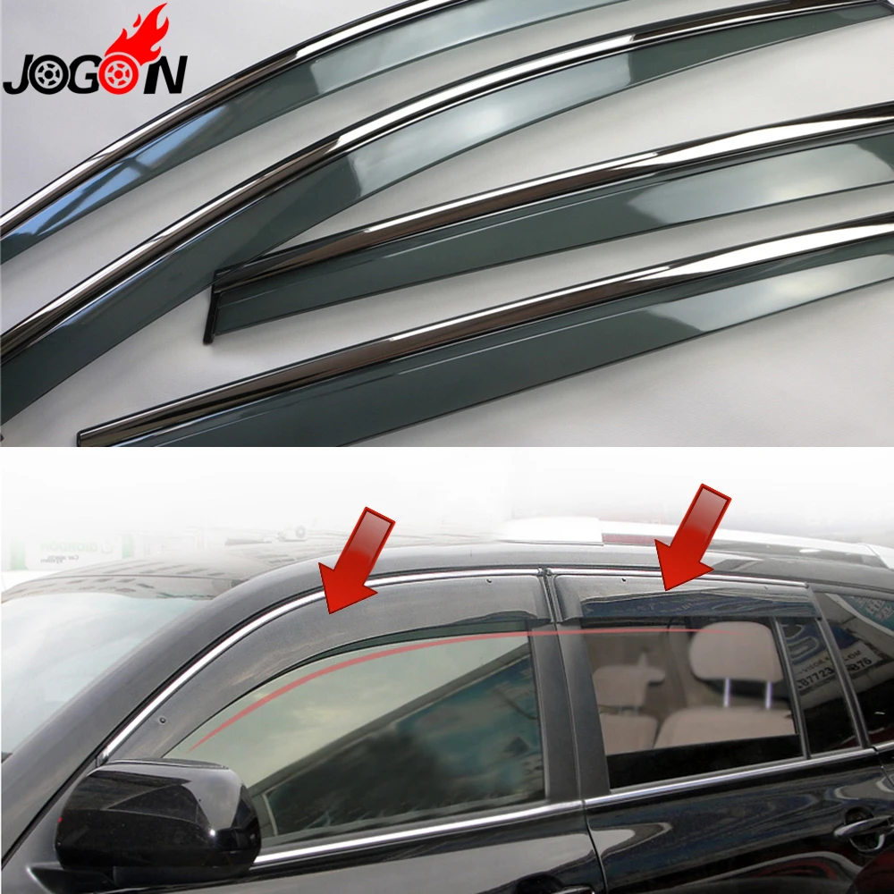 

For Toyota Highlander Kluger XU40 2008 - 2011 2012 2013 Window Sun Rain Visors Vent Shade Deflector Guard Weather Shield 4PCS