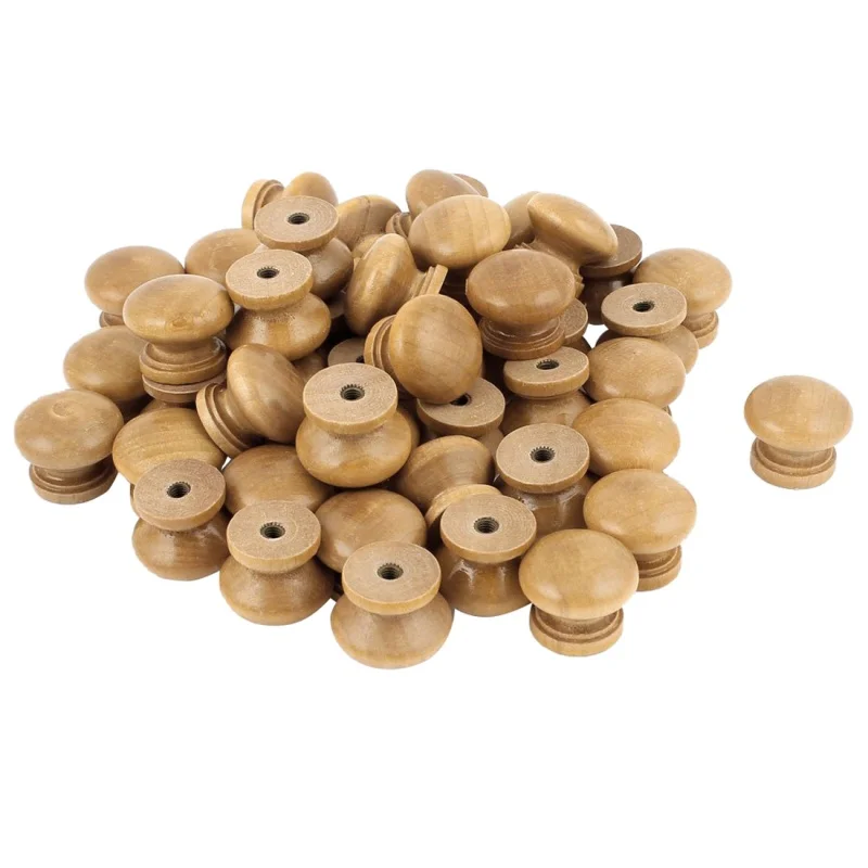 buy Furniture Drawer Door Cabinet Closet Wood Round Knob Pull Handle 50pcs