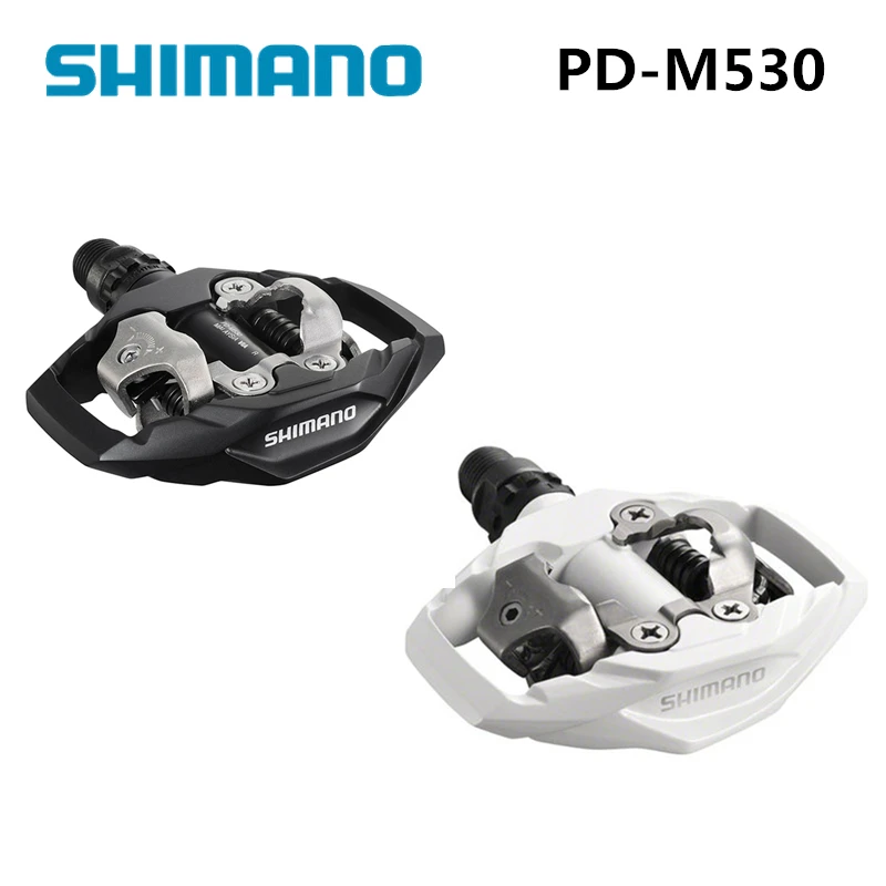 

Shimano PD-M530 SPD MTB Trail MTB Clipless Pedals with Cleats Black white pedales bicicleta mtb