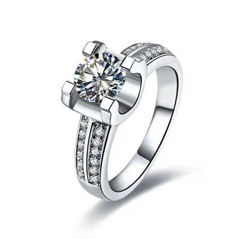 

1CT Solid Gold 14k Oxhead Style Great Simulate Diamond Women Anniversary Ring Best Propose Pure Gold Party Gift For Girl