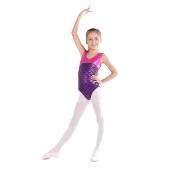

Girls Gymnastics Suits High Quality Sleeveless Radium Color Matching Body Suit Ballet Gymnastics Dance Dance Practice Clothes