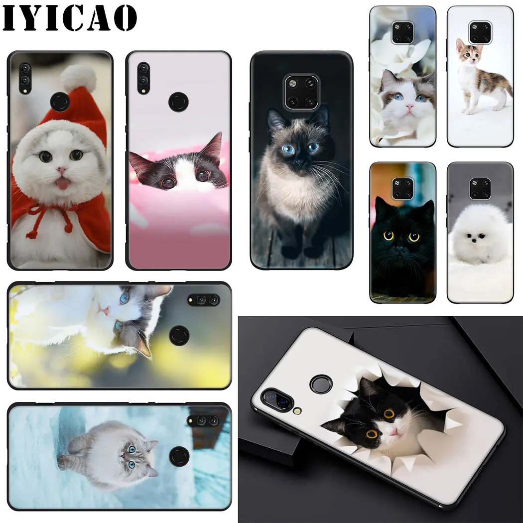 IYICAO Small animal cat Soft Phone Case for Huawei Mate 10 20 Lite Pro Nova 2i 3 3i 4 Cover |