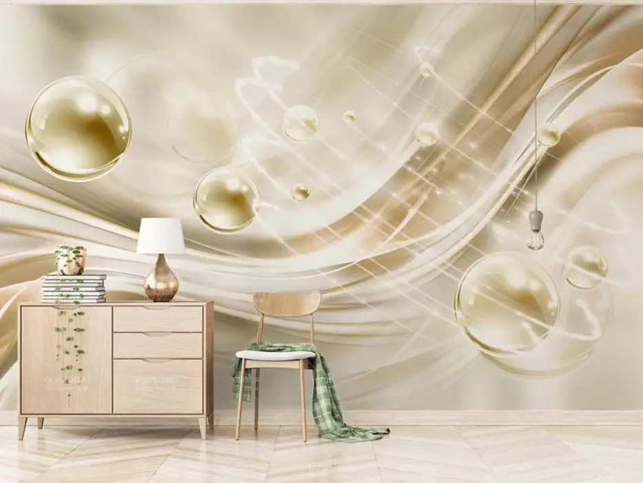 Golden silk glitter water wafer ball 3d stereo TV background wall modern living room wallpapers Golden silk glitter water wafer ball 3d stereo TV background wall modern living room wallpapers