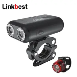 Linkbest 600 Lumen USB Перезаряжаемый велосипедный фонарь набор ультра-компактный-антибликовый аккумулятор Safety-3000mAh-водостойкий-подходит для всех