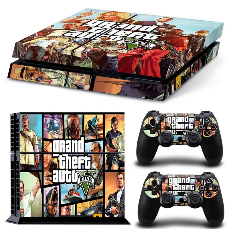 Grand Theft Auto 5 GTA 5 для консоли PS4 Виниловая наклейка для Playstation Cover Skin 4+ 2 контроллера наклейка на джойстик