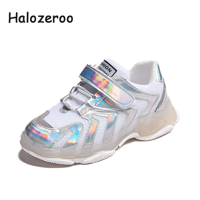 

Spring New Kids Silver Shoes Children Mesh Shoes Baby Girls Sport Sneakers Boys Fashion Casual Shoes Soft Brand Trainer 2019