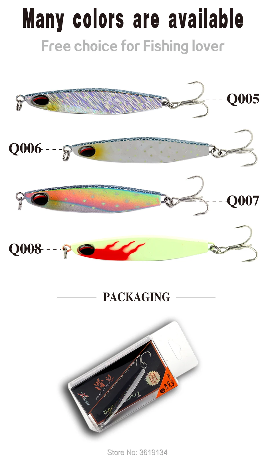 Kingdom Search Jigging Spoon Fishing Lures Hard Baits 1PC Full Aqueous Layer Metal Lure Model 4001 Fishing Tackle