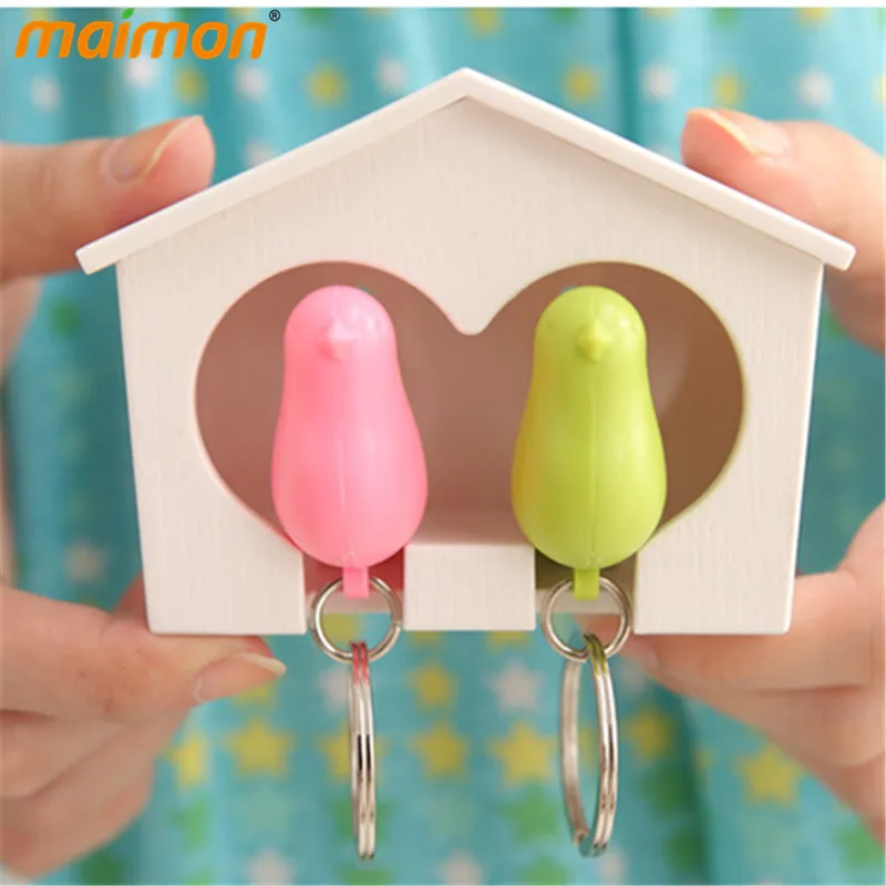 

Decorative Sparrow Nest Design Wall Key Holder Key Storage Box Cute Bird Whistle Key Ring Key Holder Organizer