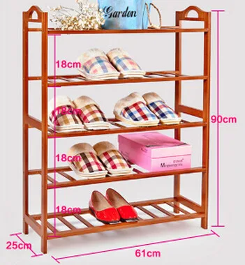 Простой небольшой стеллаж для обуви, Бамбуковая многослойная полка для хранения обуви