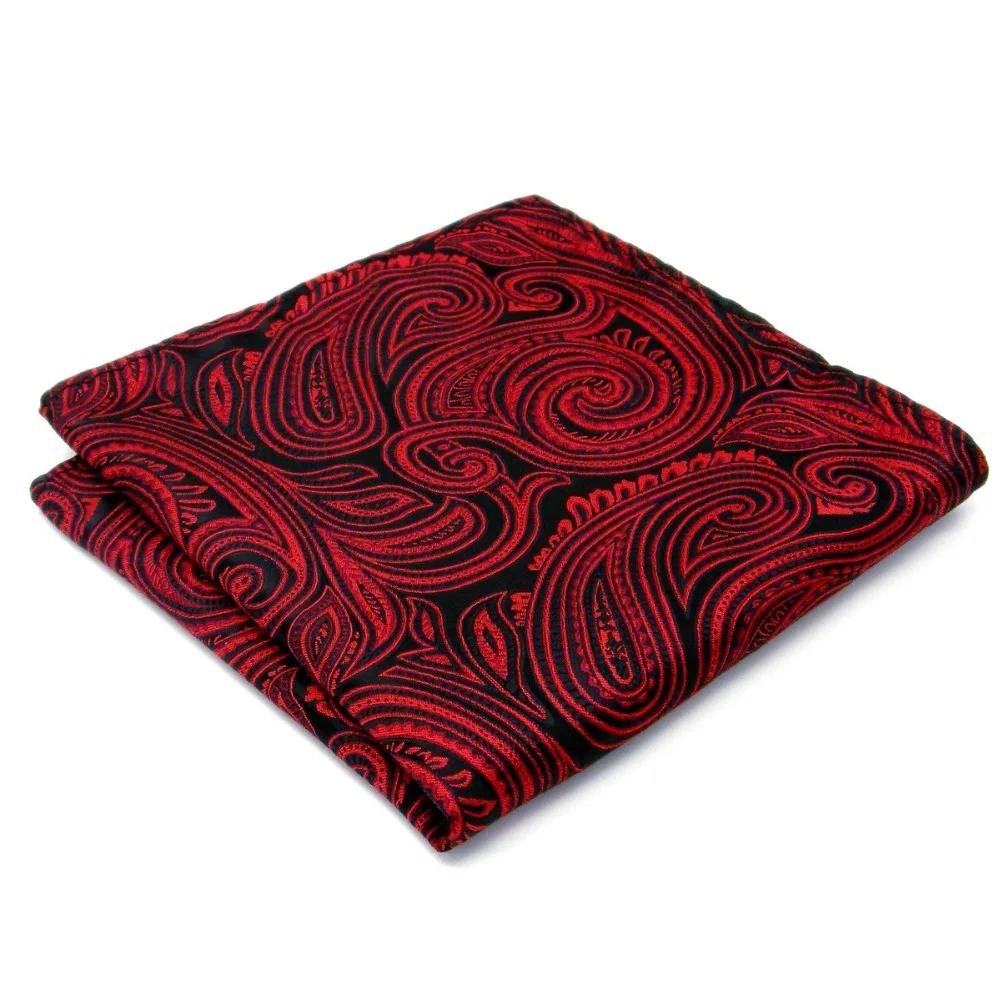 Buy Pocket Square Paisley Red Crimson Black Handkerchief Mens Ties Silk
