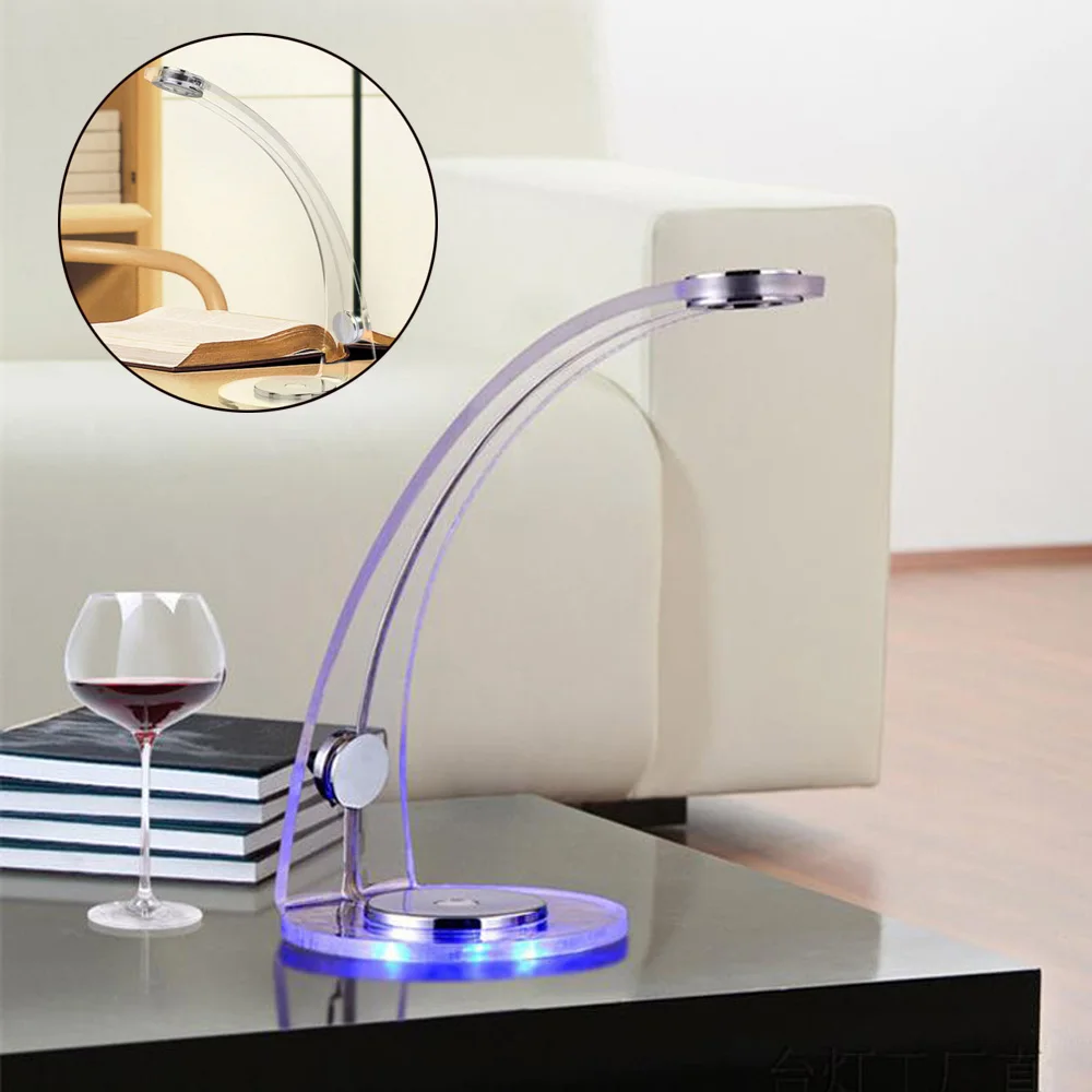 Acrylic Modern Minimalist Curved Desk Lamp 4W Transparent ...