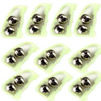 

Fluorescent Fishing Rod Pole Tip Clip Twin Bell Alarm Alert Ring Glow In The Dark Fishing Tackle Box Accessory tool 1pcs