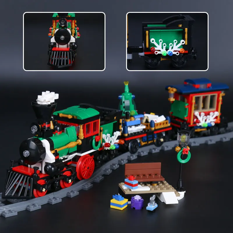 

Lepin 36001 Creative Series The Christmas Winter Holiday Train Set legoing 10254 Children Educational Building Blocks Bricks Toy