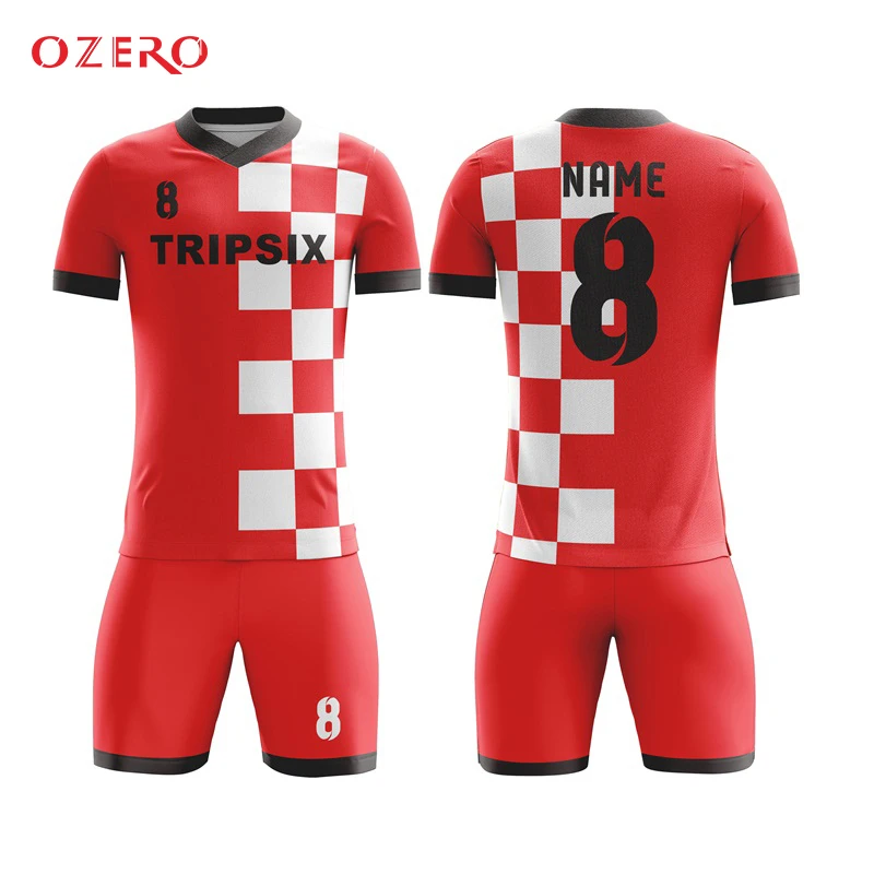 red and white soccer jersey team