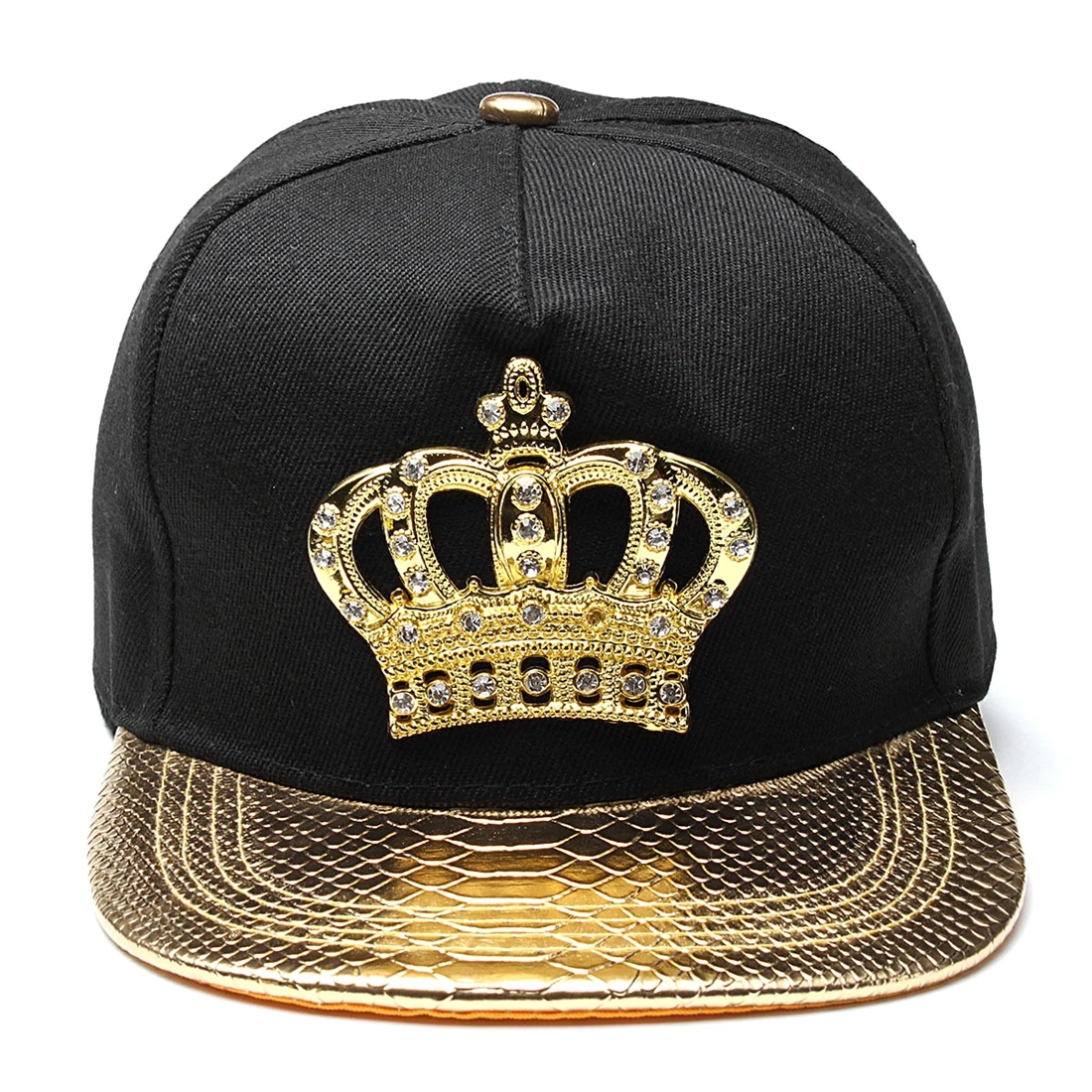 Унисекс бейсболка хип-хоп Регулируемая Кепка мужская женская бейсболка с козырьком Спортивная танцевальная Кепка, черная+ Золотая Кепка карнизы