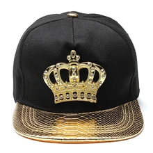 Унисекс бейсболка хип-хоп Регулируемая Кепка мужская женская бейсболка с козырьком Спортивная танцевальная Кепка, черная+ Золотая Кепка карнизы