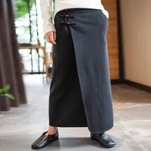 Harujuku осень-зима китайский Стиль Ретро литература Одна деталь шерстяная юбка плюс Размеры длинная юбка C038