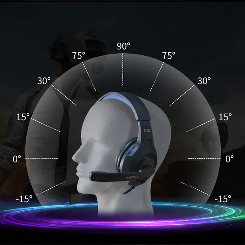 Surround Stereo Gaming Headset Headband Headphone 3.5mm with Mic for PC Fashionable Headphone Soft Cushion Head-Pad 40AP909
