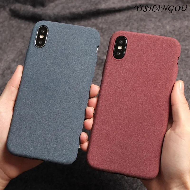 

YISHANGOU Scrub Matte Anti-skid Case For iPhone XS Max XR X Soft Silicon Anti-knock Back Cover For iPhone X XR XS 6 6S 7 8 Plus
