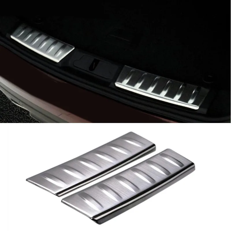 

For Jaguar F-pace X761 2016 2017 2018 Inner Rear Trunk Bumper Guard Plate Protector Cover Trim 2pcs Stainless Steel