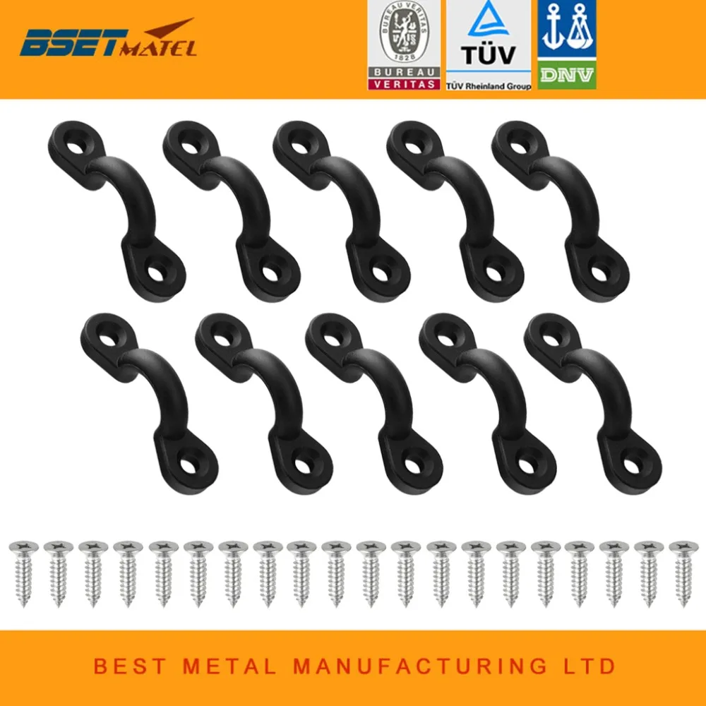 

10 PCS High Quality Nylon Bungee Deck Loops Tie Down Pad Eyes Bungee Kit for Canoes Boat Kayak replacement Accessories