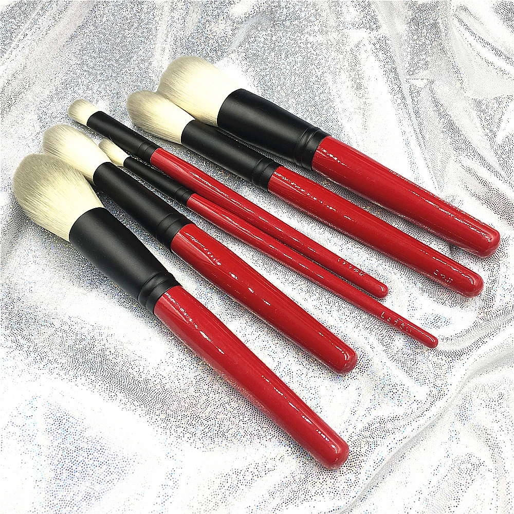 Limited Edition Red 6PCS/Set Makeup Brushes Professional Cosmetic Brush Kit Powder Brush Beauty Tool