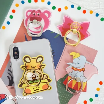 

1pc Cartoon dumbo elephent phone holder Strawberry bear butterfly Finger Phone Ring Holder Dolls Accessories