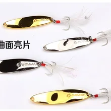 RUKE металлическая рыболовная приманка жесткие приманки блестка с пером Тройной крюк 10 г/15 г