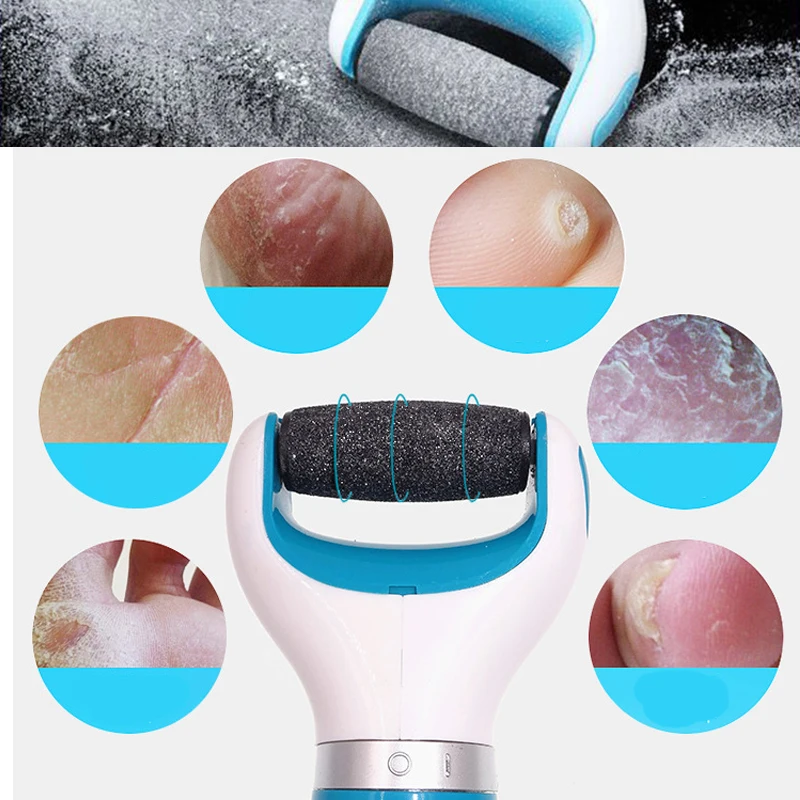 1 rallador eléctrico de pie de pedicura resistente al agua para los pies Lima de talón de pie removedor de raspa exfoliante de uñas de manicura herramientas