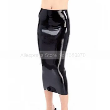 

Latex Tight Skirt Latex Rubber Sexy Mid-Calf Skirt Customized S-LD200