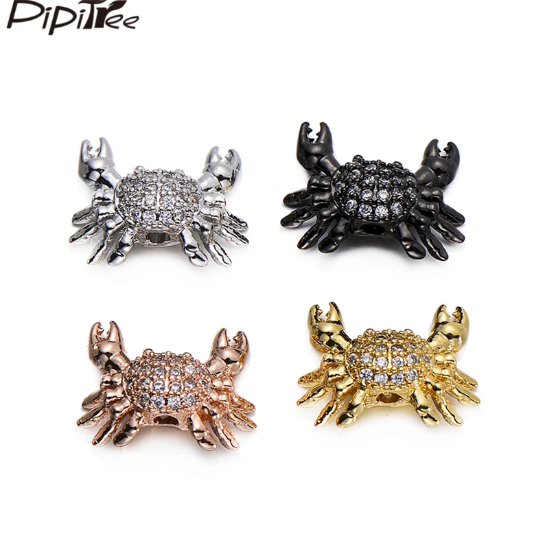 Pipitree 4 шт./лот оптовая продажа медных белых шариков краба с кубическим цирконием