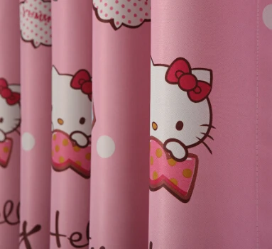 Детский мультфильм розовый затемненные шторы Китти девушка принцесса комната спальня эркер - Цвет: Розовый