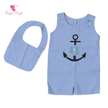 

baby boy clothes newborn jumpsuit anchor printed baby romper and bib set baby costume infantil one piece kids baby overalls