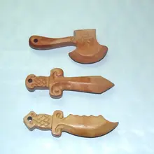 3 шт. детские игрушки фитинги украшения из дерева оружие меч нож и топор для кукол 5 см/2"