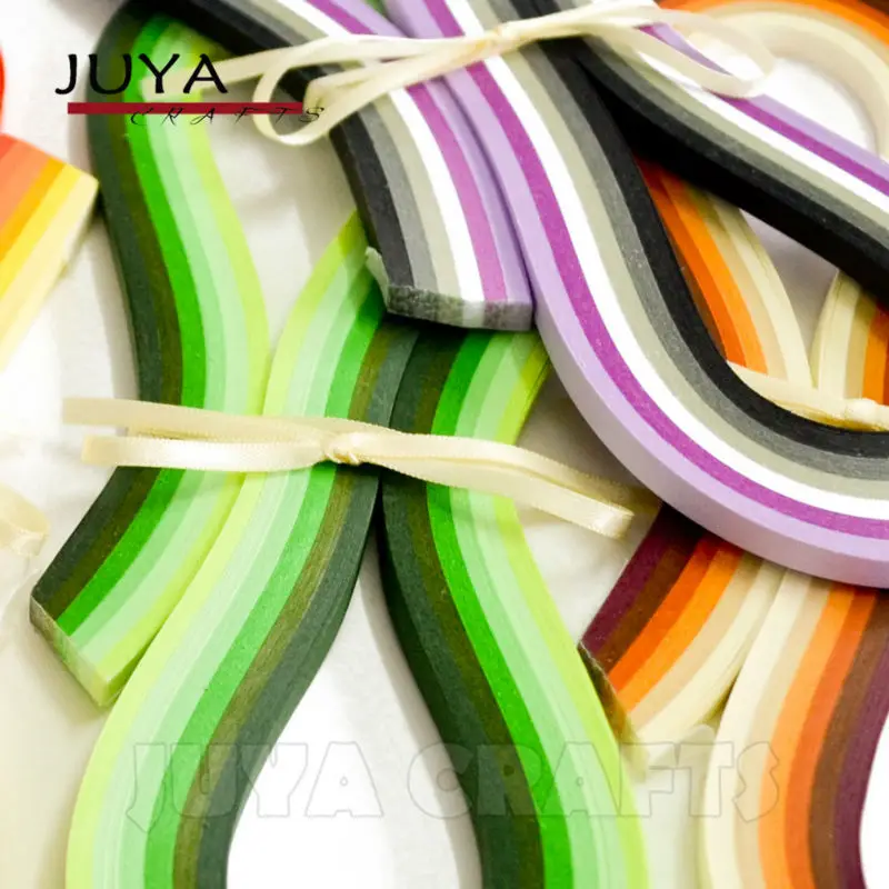 Paper Width 3mm Juya Green Shade 6 Colors Paper Quilling 3/5/7/10mm Width 540mm Length 120strips/pack 