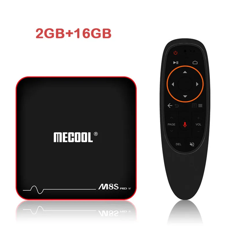 MECOOL M8S PRO W 2,4G Голосовое управление Android 7,1 ТВ приставка Amlogic S905W четырехъядерный 2 ГБ/16 ГБ медиаплеер WiFi 4K H.265 телеприставка - Цвет: 2G 16G VOC