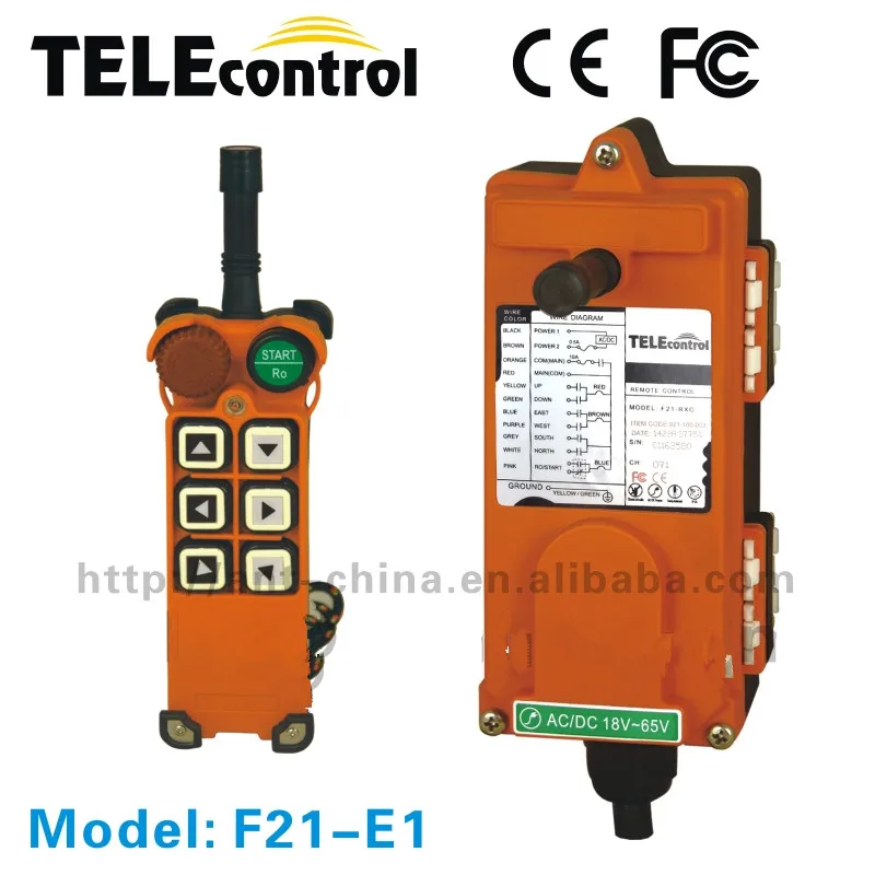 

f21-E1 TELEcontrol Industrial radio remote control one transmitter and one receiver 6 single speed buttons
