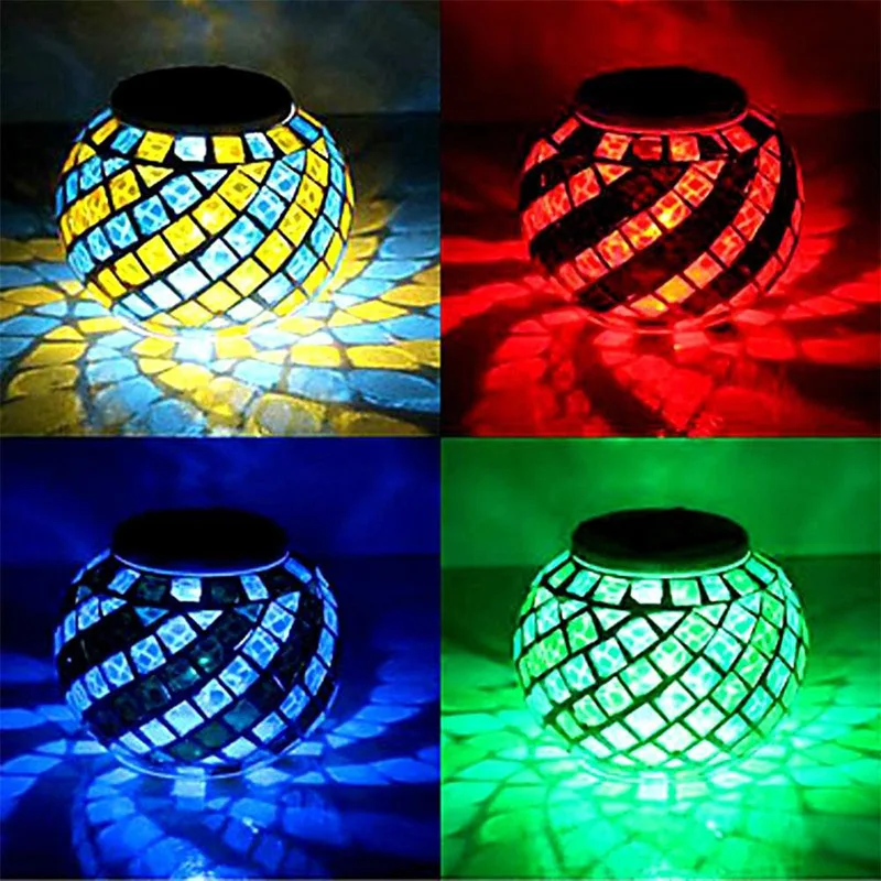 Mosaico de Vidro Bola de Vidro Movido a Energia Luzes do Jardim ao ar Livre à Prova Decoração do Partido Romance Solar Água Coloridas Quintal Varanda Lâmpadas Luz d' 3 Cheap ball solar