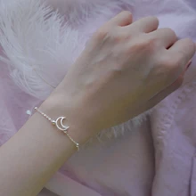 XIYANIKE – Bracelet en argent Sterling 925 avec lune ajourée et perles en zircone cubique, exquis, cadeau à la mode, bijoux à main pour dîner et mariage